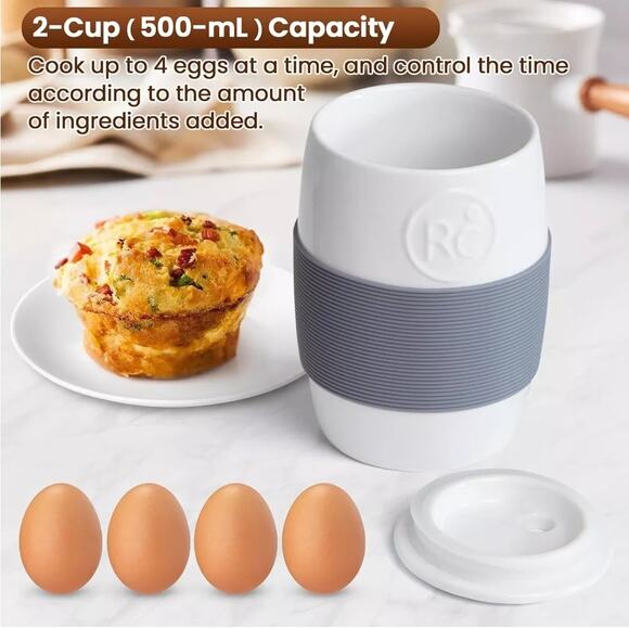 Pampered Chef Ceramic Egg Cooker Microwave 1529 Omelet Oatmeal 2C Capacity Cake - Picture 3 of 9